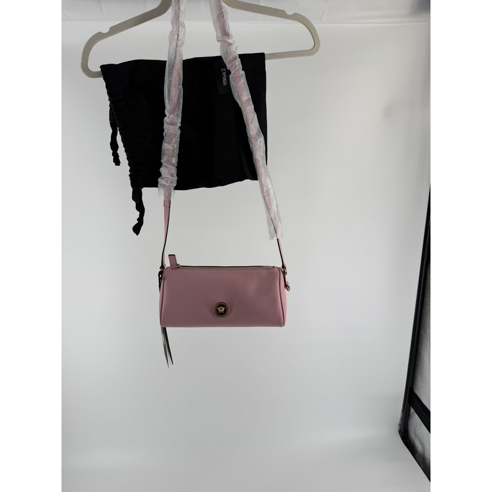 NWT Versace Medusa Calf Leather Cylinder Barrel Crossbody Bag – Pink